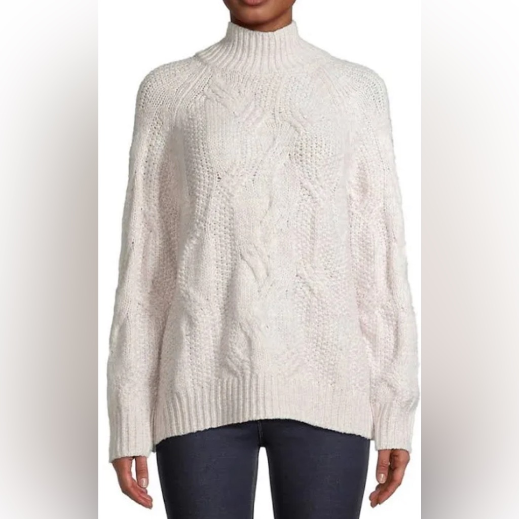 Nwot Line Knitwear Louetta Cable Knit Turtleneck In Amethyst Size Xs